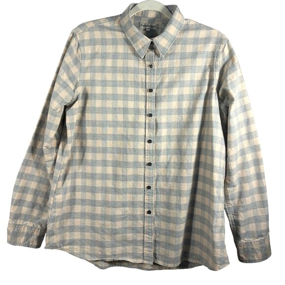 Natural Basix Other - Natural Basix Men's Large Cotton Button-Up Plaid Long Sleeve Shirt